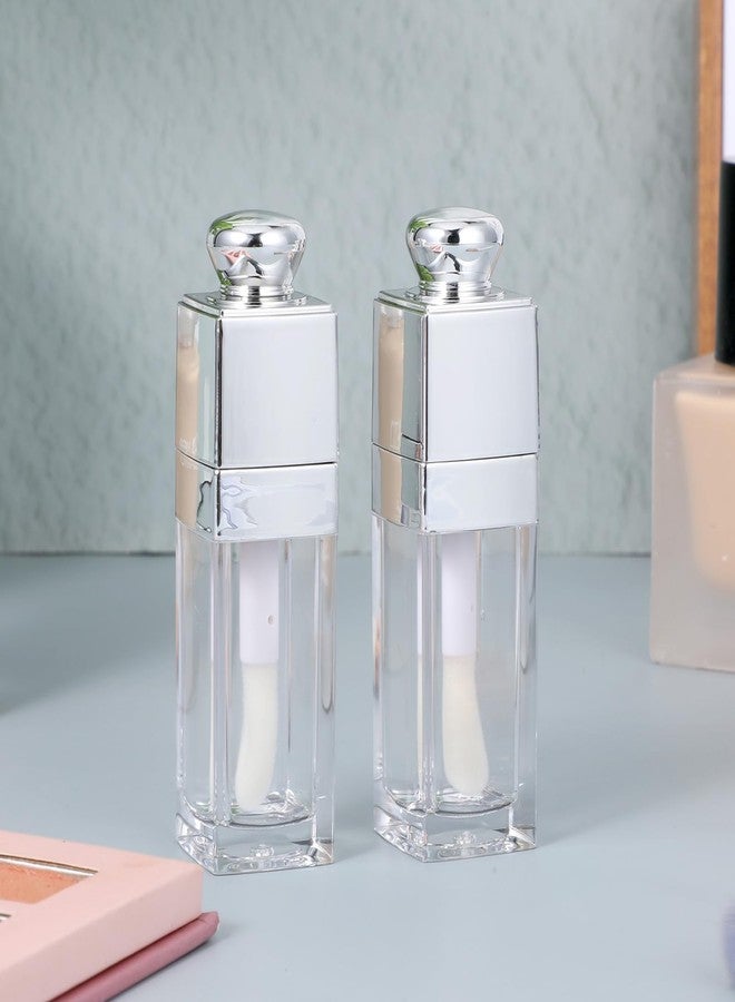 Qulkws 2 Pcs 8ml Empty Lip Gloss Tubes Clear Lip Gloss Tubes with Wand Clear Refillable Lips Balm Bottles Mini Lipstick Containers Refillable Lips Balm Glosses Containers for DIY Makeup - Image 4